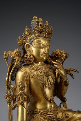 图片[4]-Bronze gilded statue of Guanyin Bodhisattva-China Archive